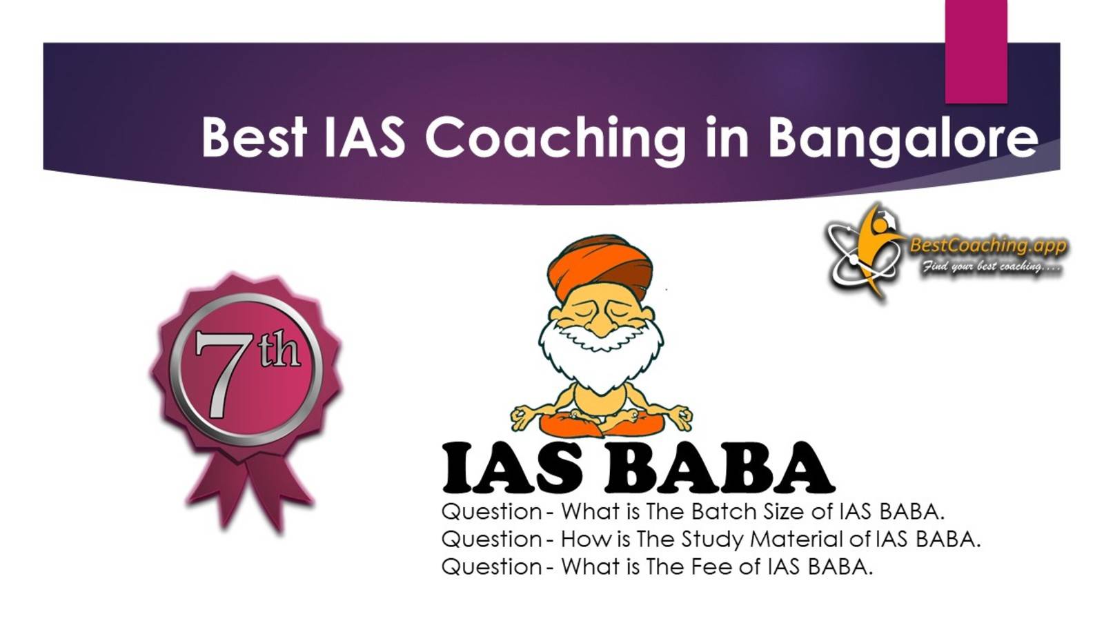 Best IAS Coaching in Bangalore Rank 7th