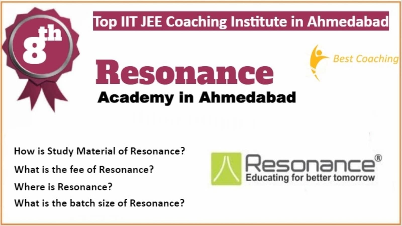 Rank 8 Best IIT JEE Coaching in Ahmedabad
