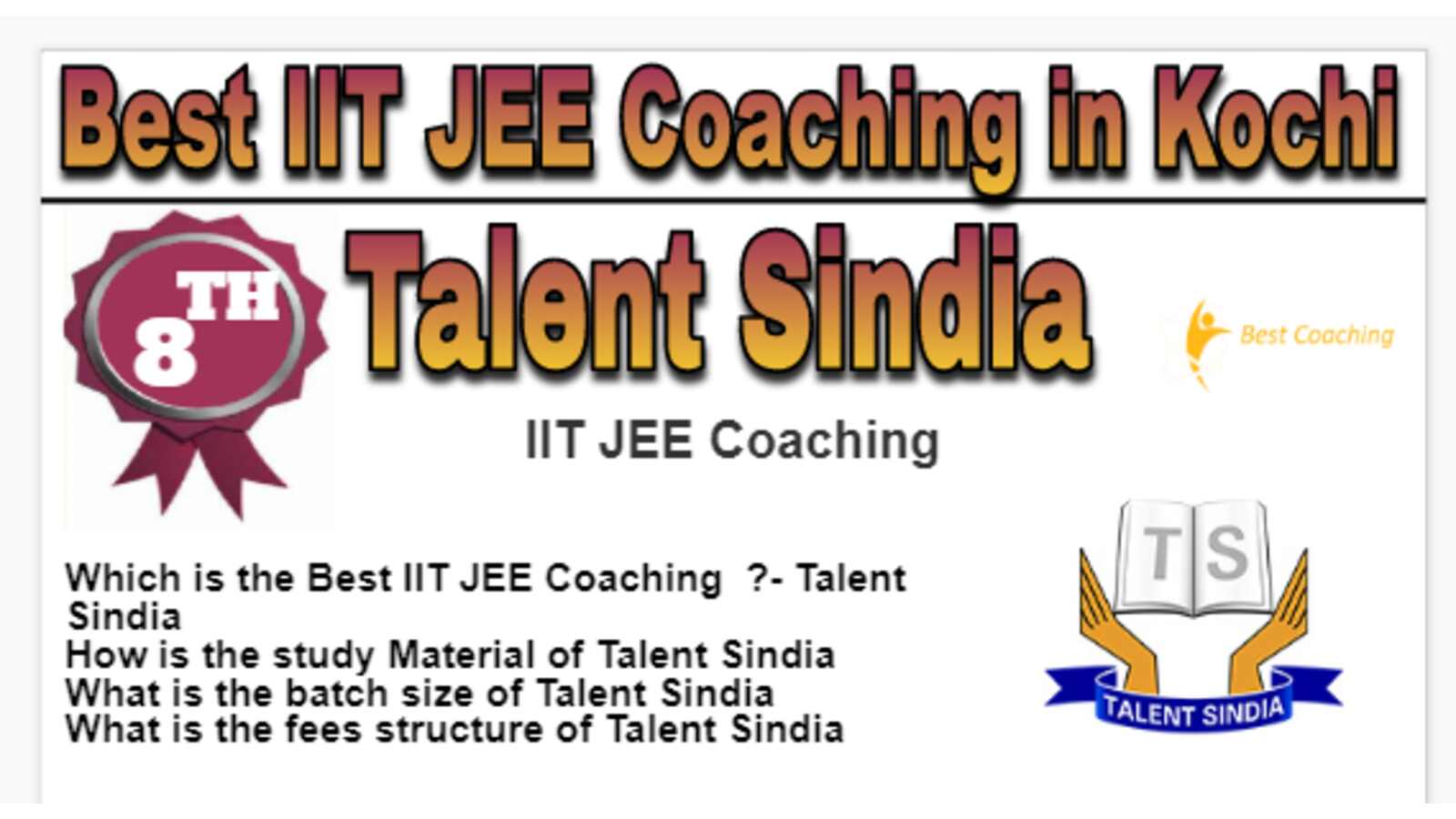 Rank 8 Best IIT JEE Coaching in Kochi