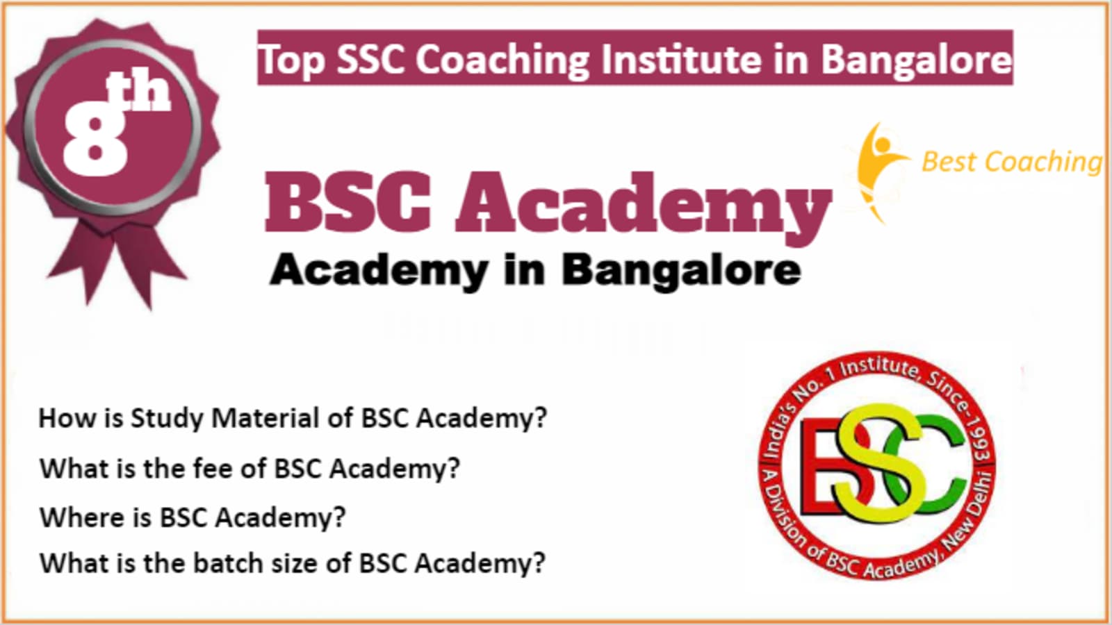 Rank 8 Best SSC Coaching In Bangalore