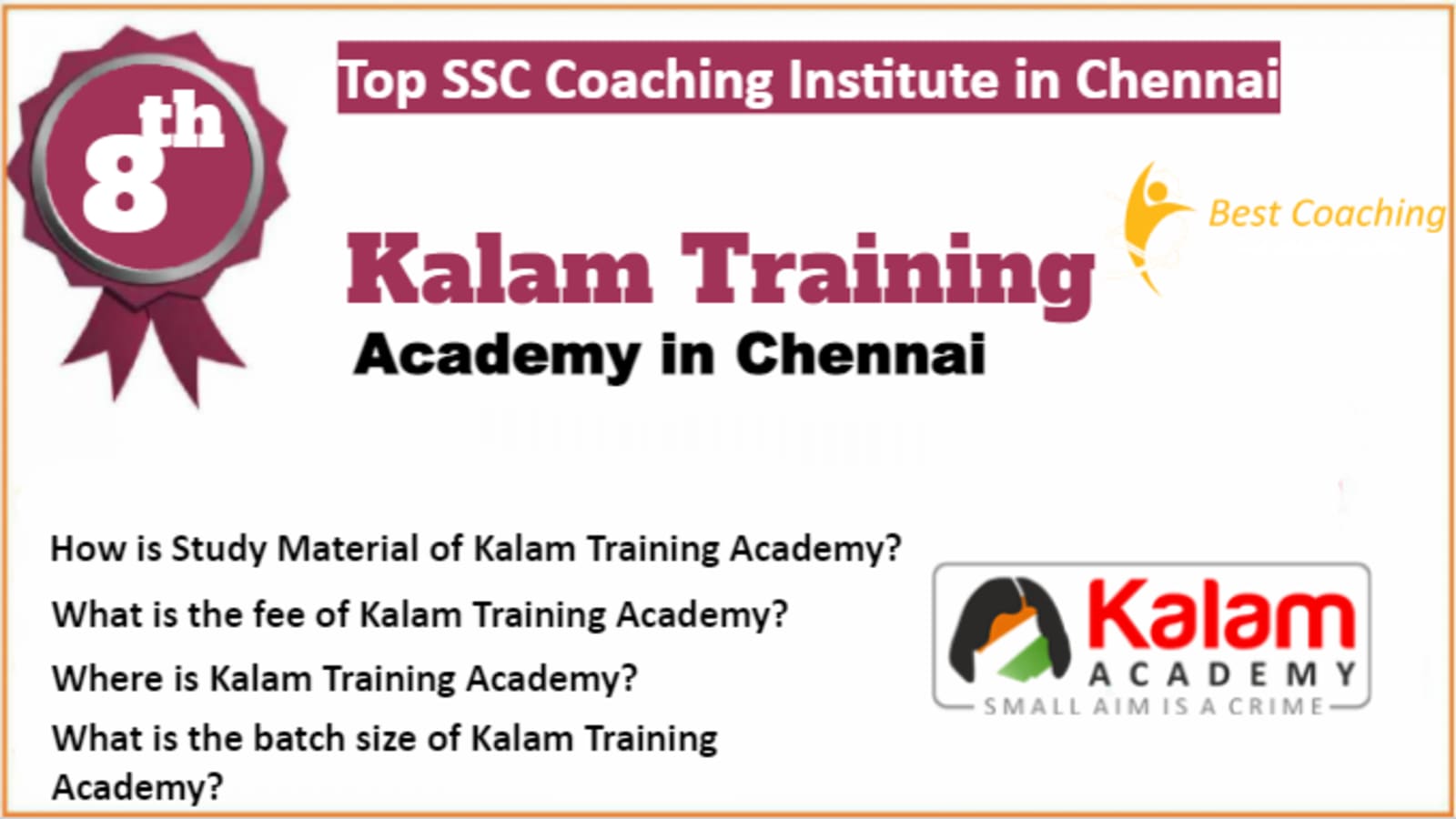 Rank 8 Best SSC Coaching in Chennai