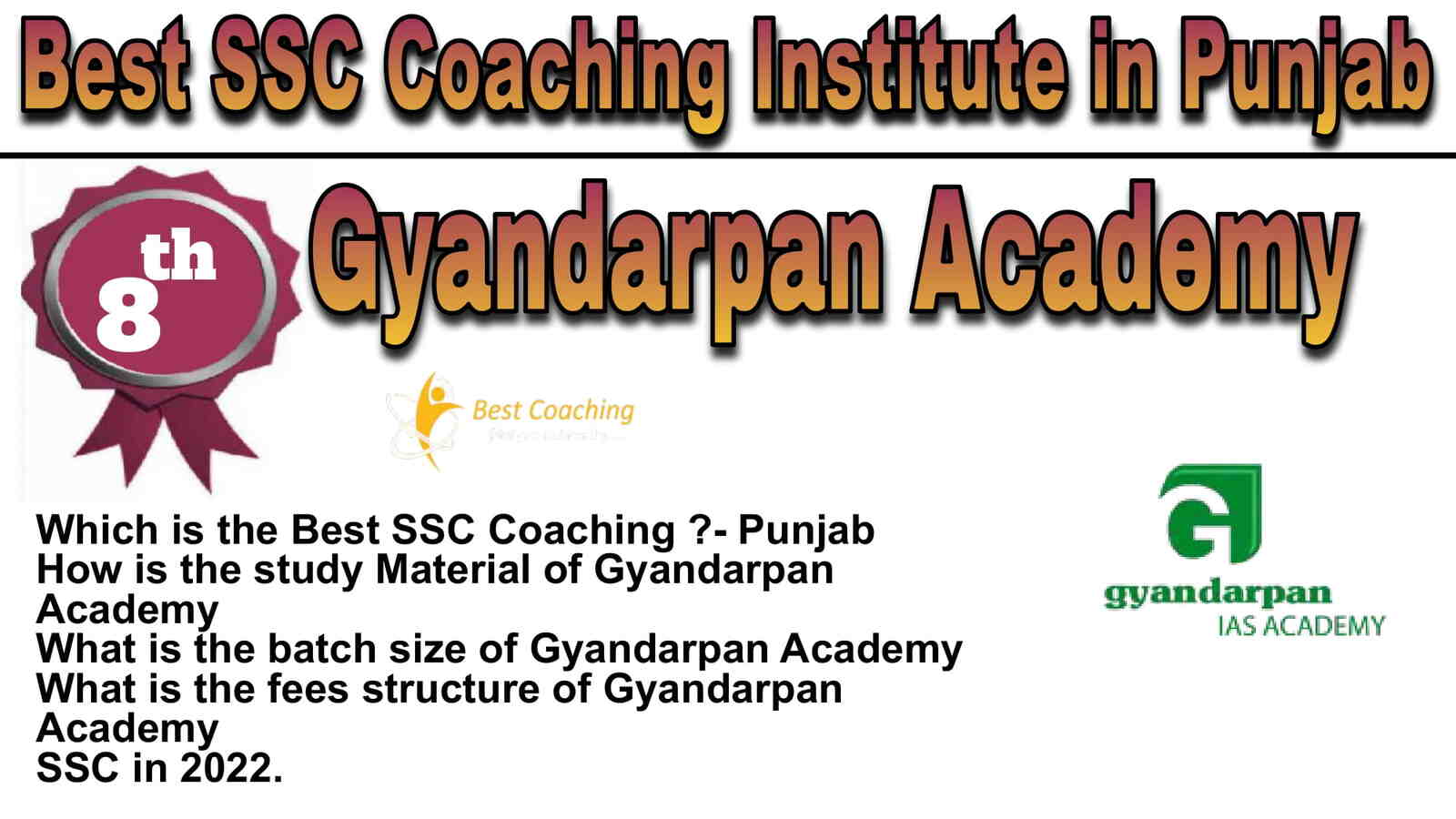 Rank 8 Best SSC Coaching in Punjab