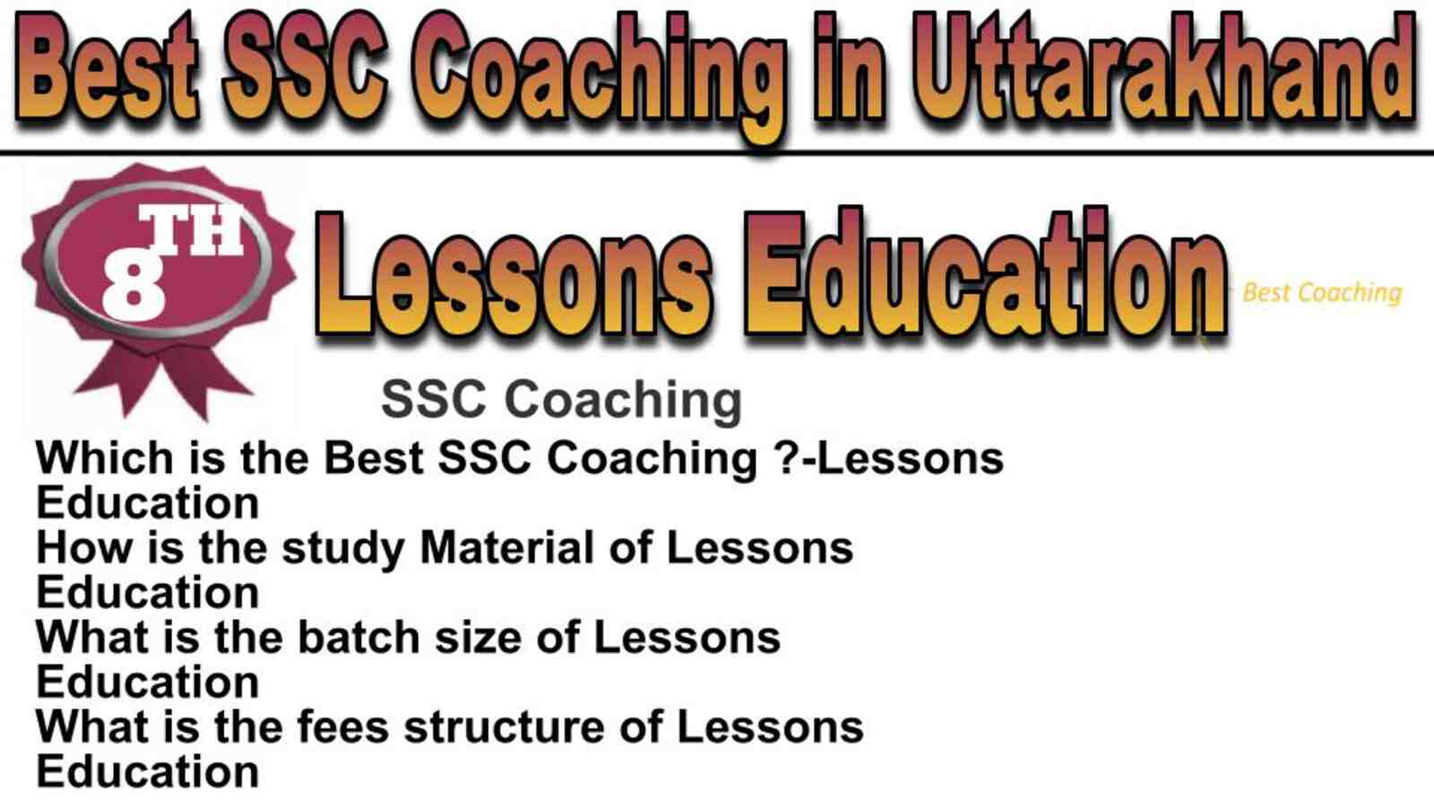 Rank 8 best SSC coaching in Uttarakhand
