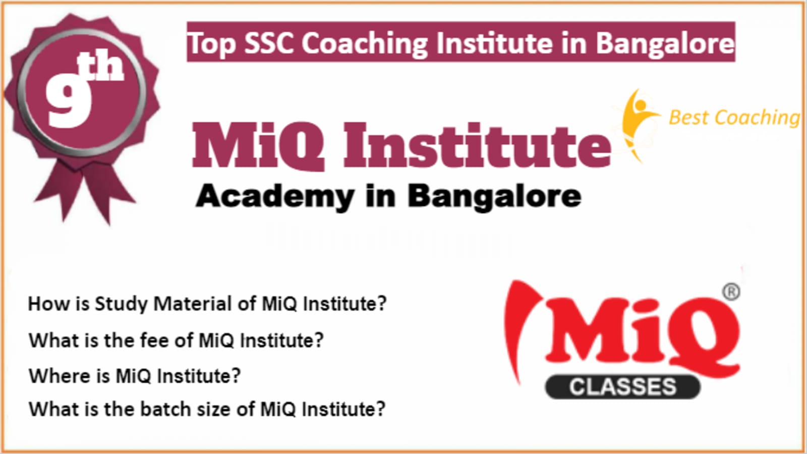 Rank 9 Best SSC Coaching In Bangalore