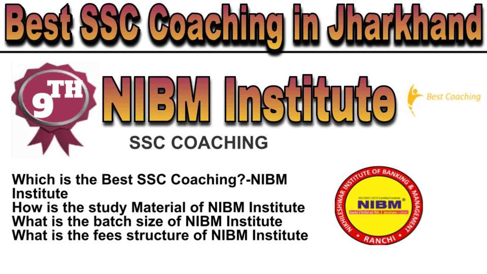 Rank 9 best SSC coaching in Jharkhand