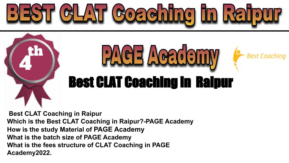 RANK 4 BEST CLAT Coaching in Raipur