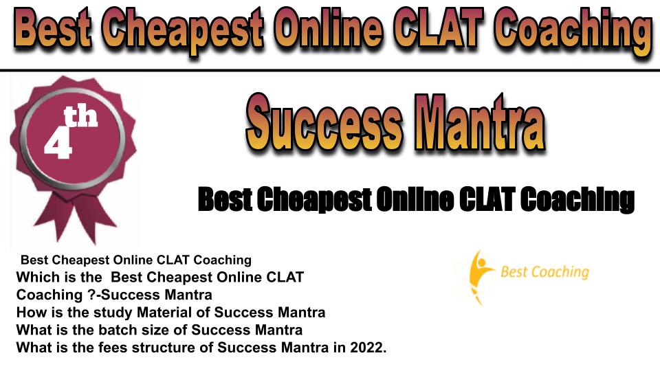RANK 4 Best Cheapest Online CLAT Coaching