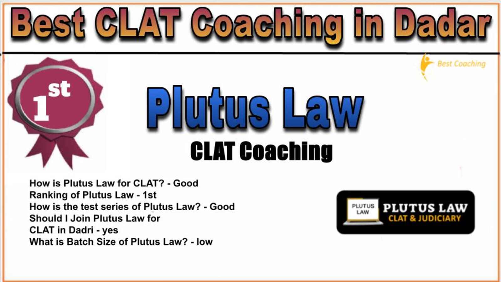 Rank 1. Plutus Law Best CLAT Coaching in Dadar
