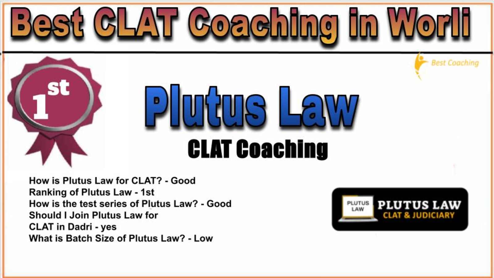 Rank 1. Plutus Law Best CLAT Coaching in Worli