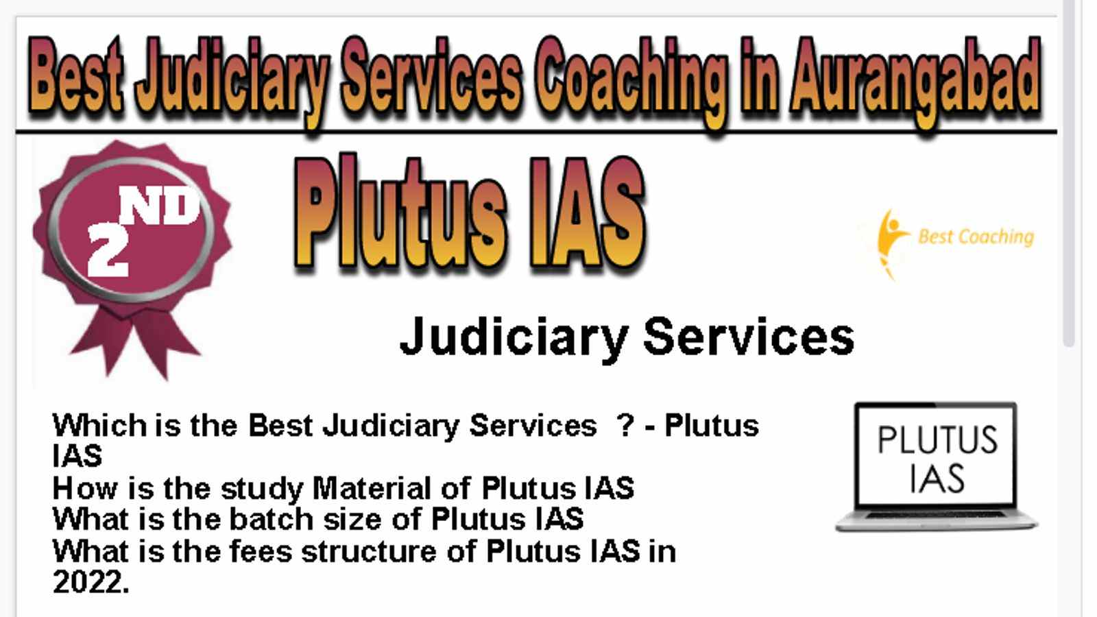 Rank 2 Best Judiciary Services Coaching in Aurangabad
