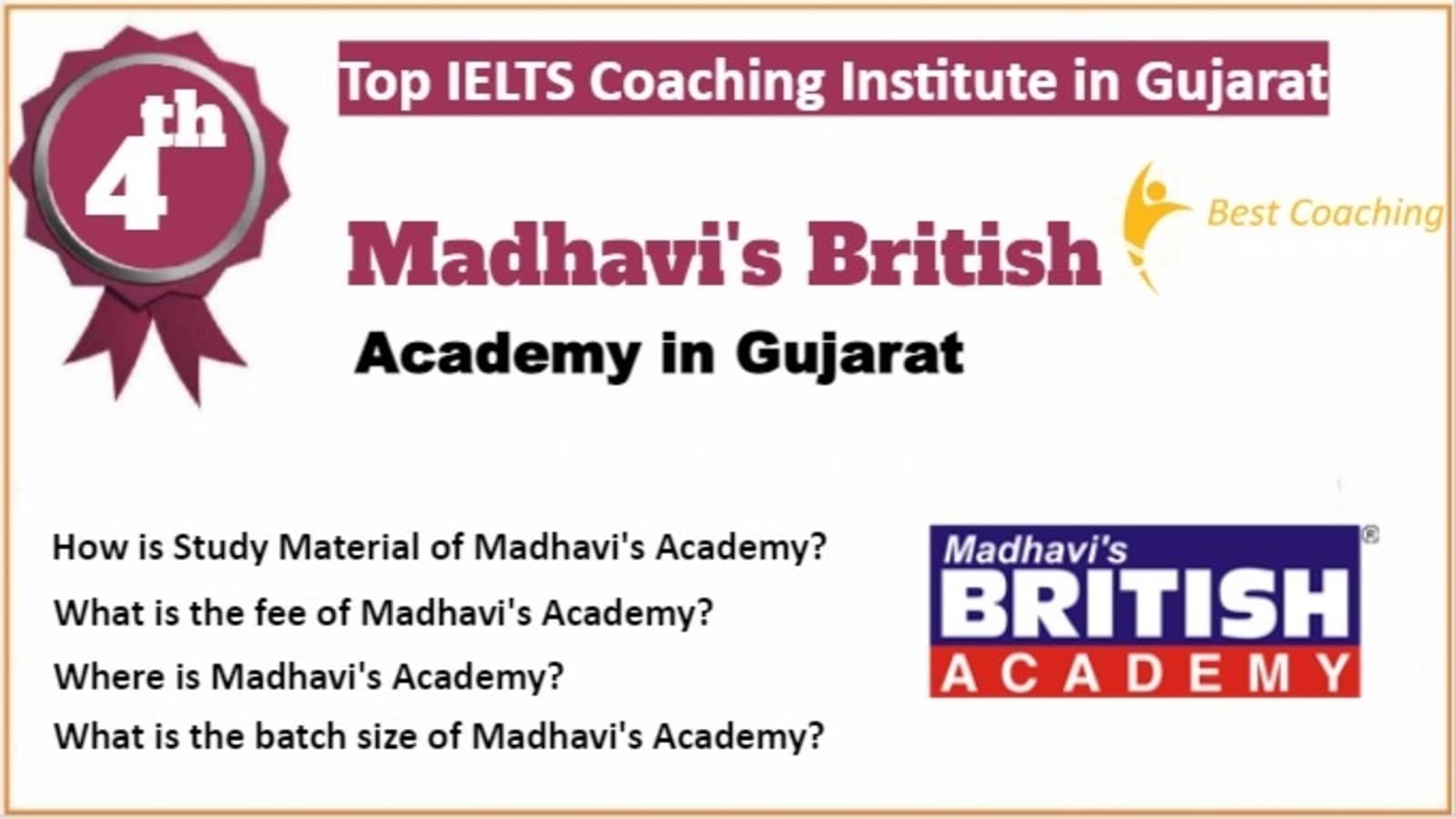 Rank 4 Best IELTS Coaching in Gujarat