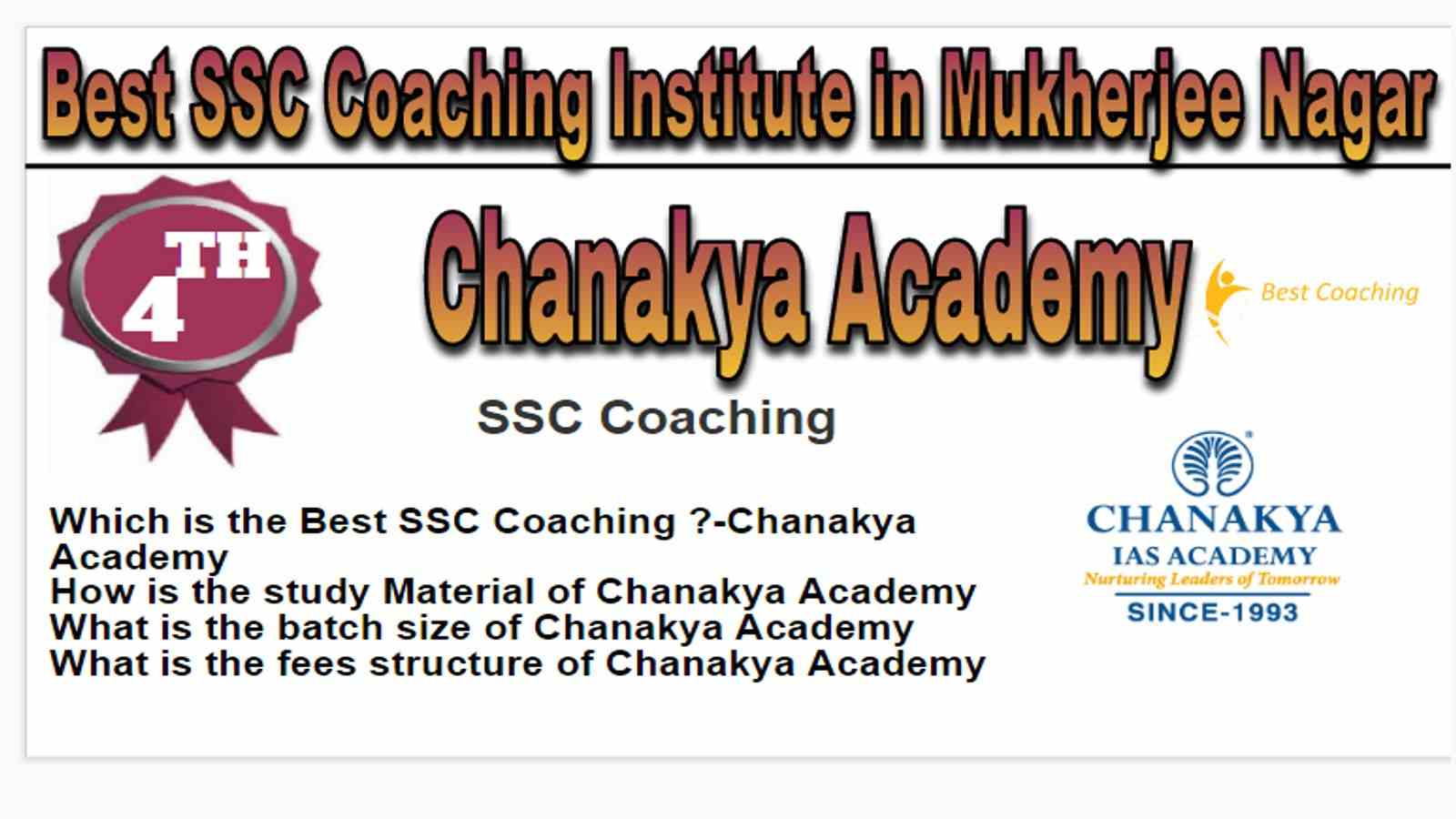 Rank 4 Best SSC Coaching Institute in Mukherjee Nagar