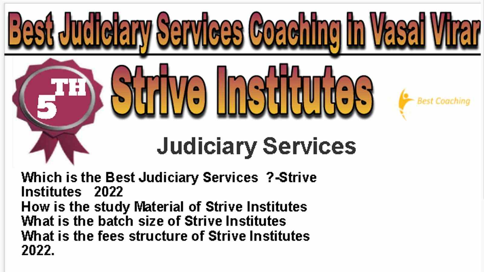 Rank 5 Best Judiciary Services Coaching in Vasai and Virar