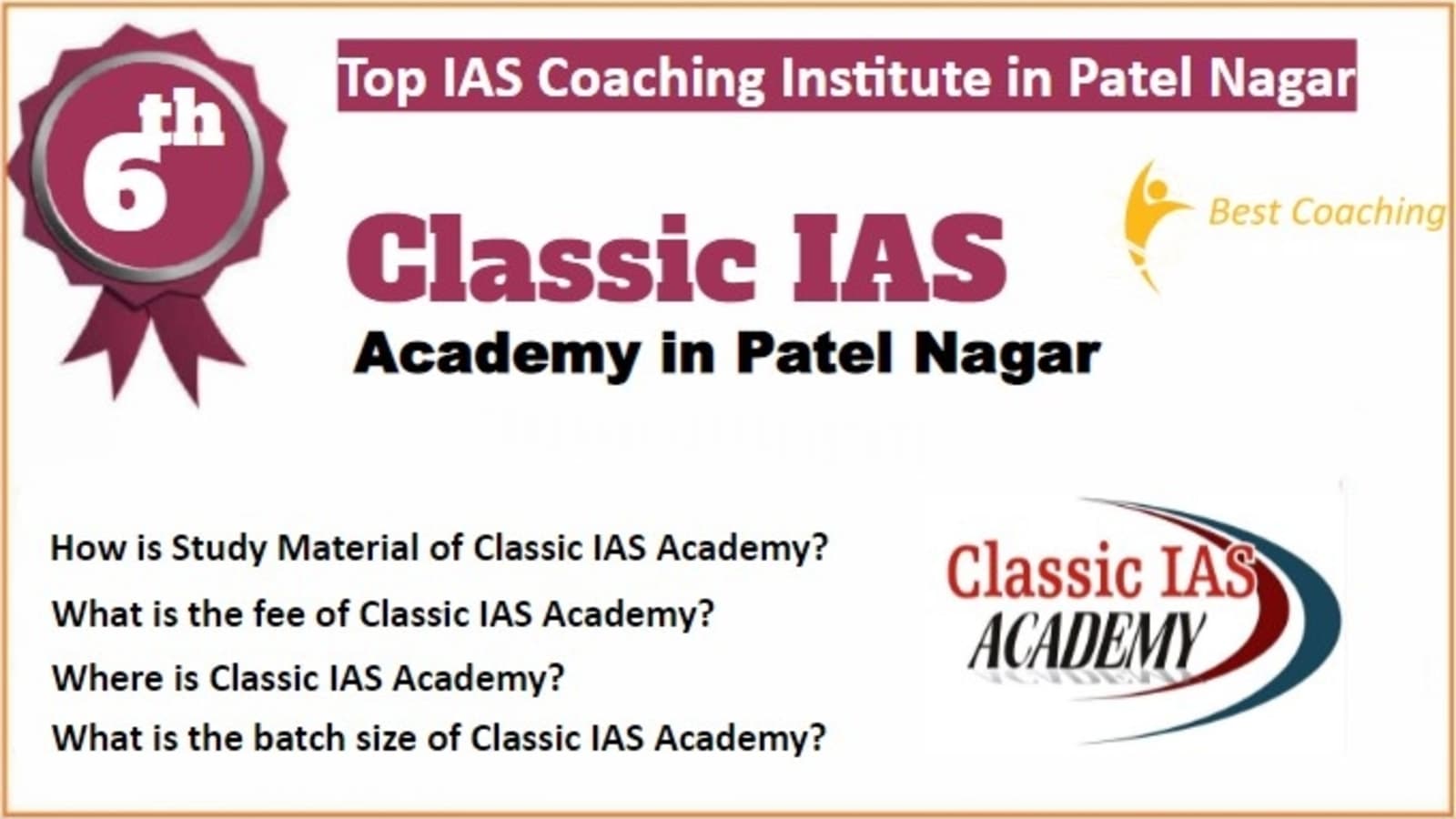 Rank 6 Best IAS Coaching in Patel Nagar