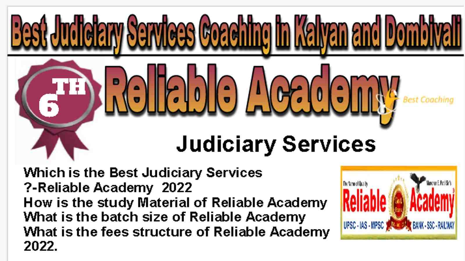 Rank 6 Best Judiciary Services Coaching in Kalyan and Dombivali