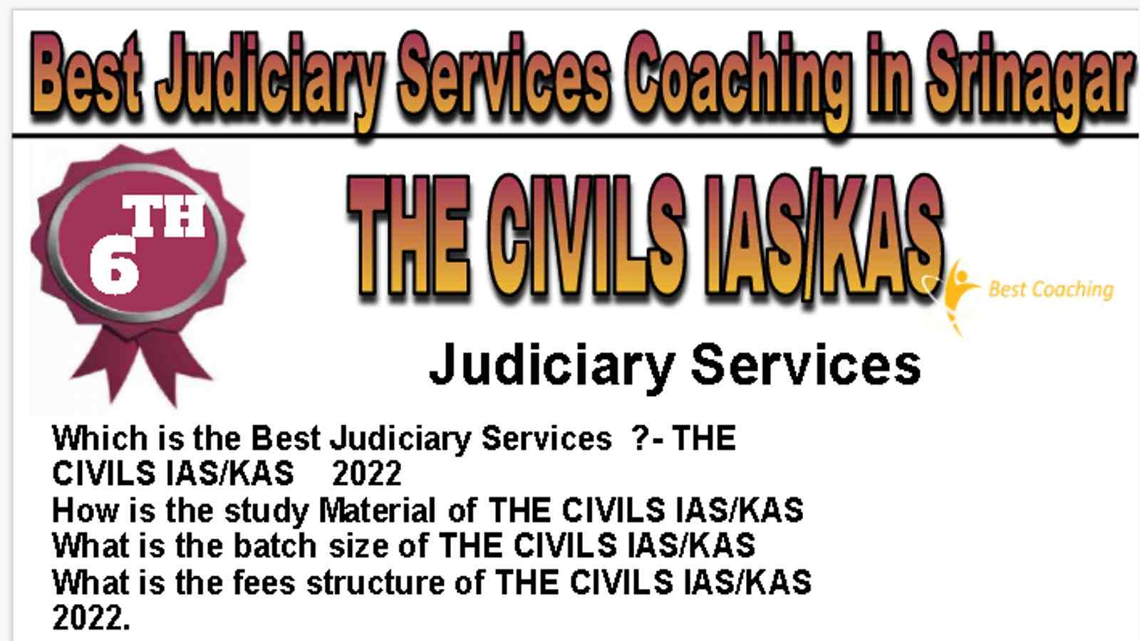 Rank 6 Best Judiciary Services Coaching in Srinagar