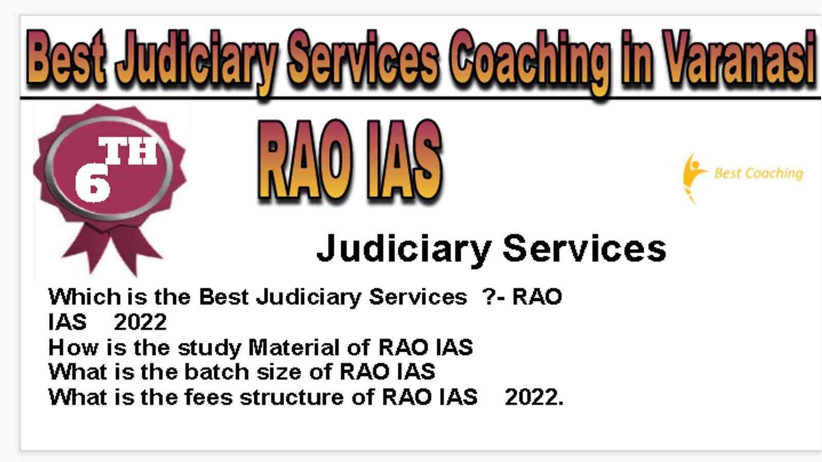 Rank 6 Best Judiciary Services Coaching in Varanasi