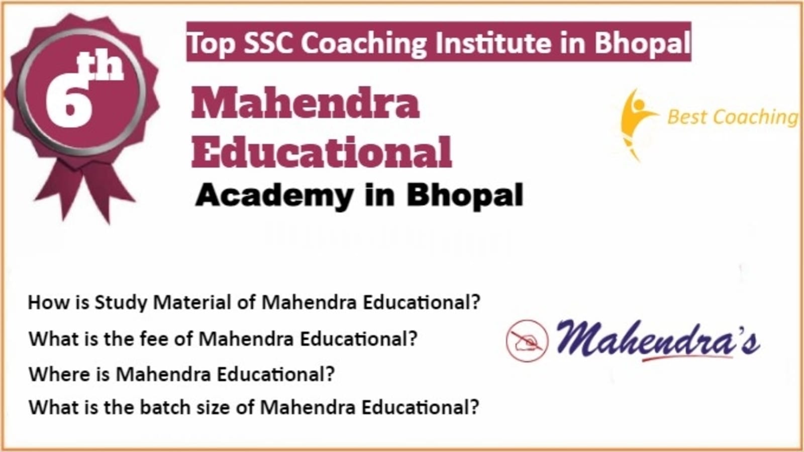 Rank 6 Best SSC Coaching in Bhopal