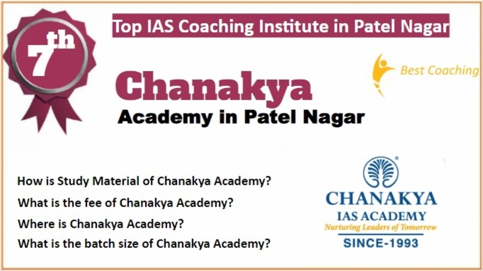 Rank 7 Best IAS Coaching in Patel Nagar