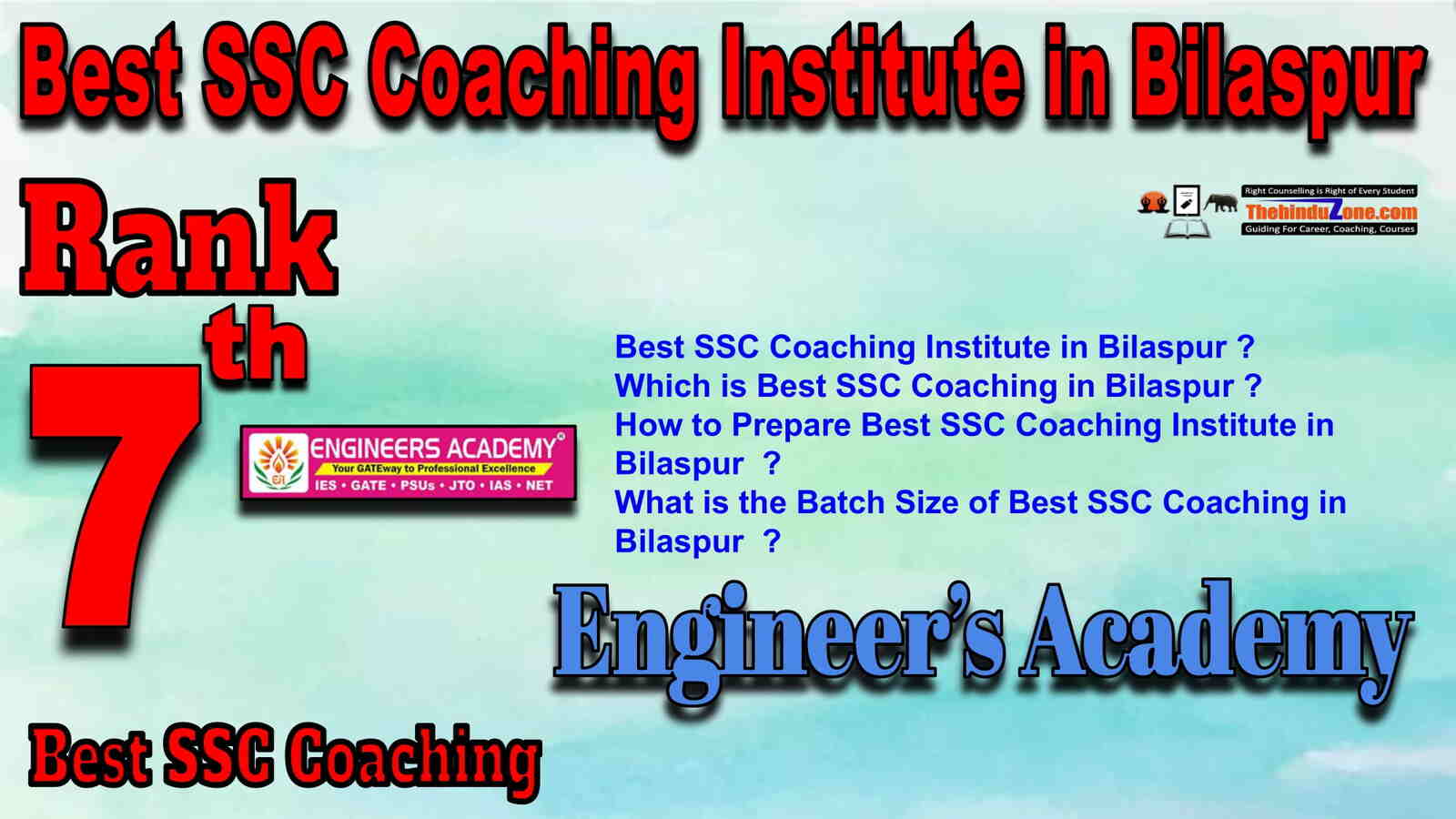 Rank 7 Best SSC Coaching in Bilaspur