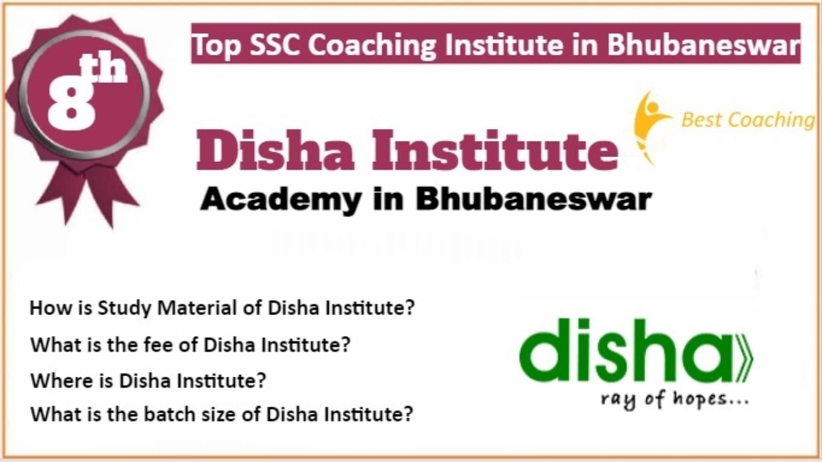 Rank 8 Best SSC Coaching in Bhubaneswar