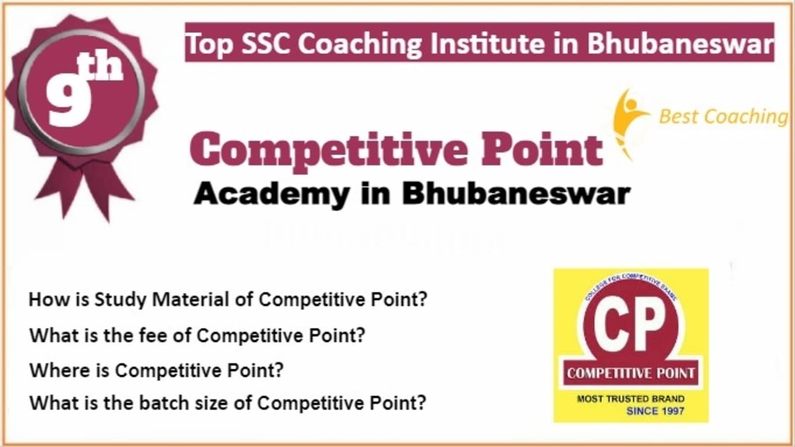 Rank 9 Best SSC Coaching in Bhubaneswar