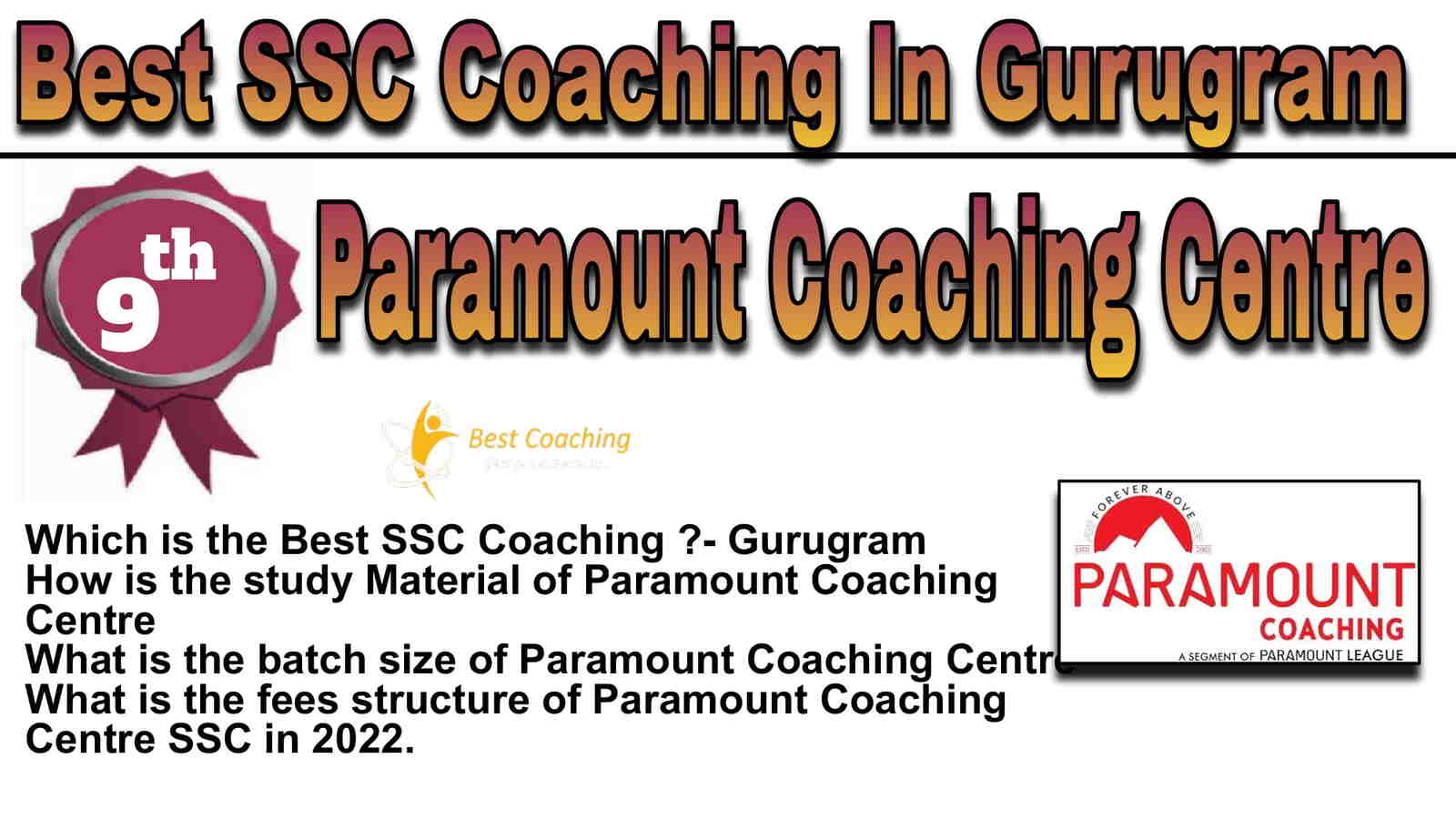 Rank 9 Best SSC Coaching in Gurugram