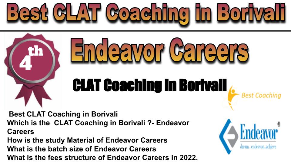 rank 4 best clat coaching in Borivali.