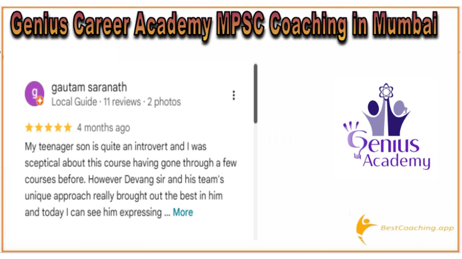 Genius career academy Mumbai Reviews