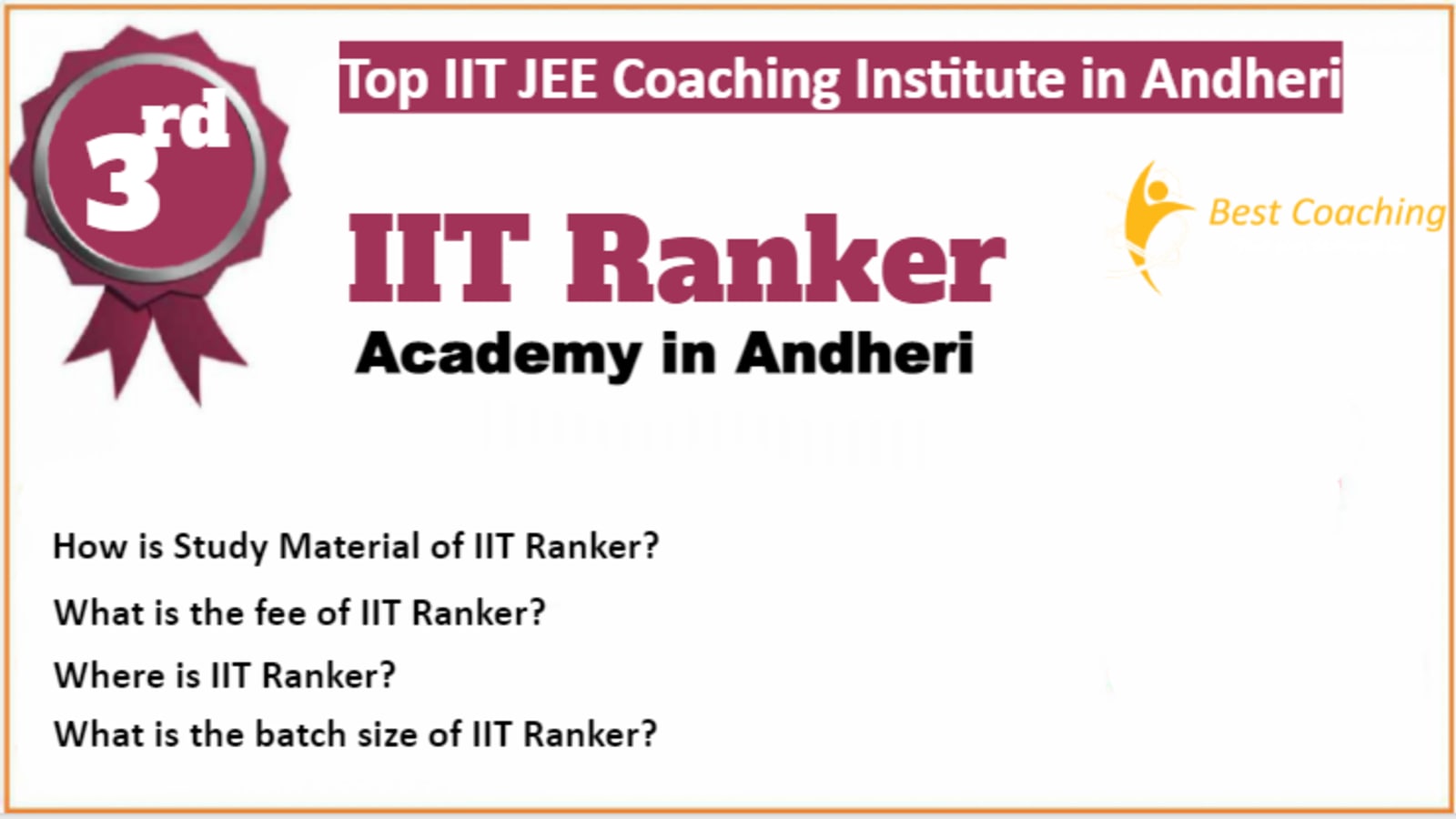 Rank 3 Best IIT JEE Coaching in Andheri