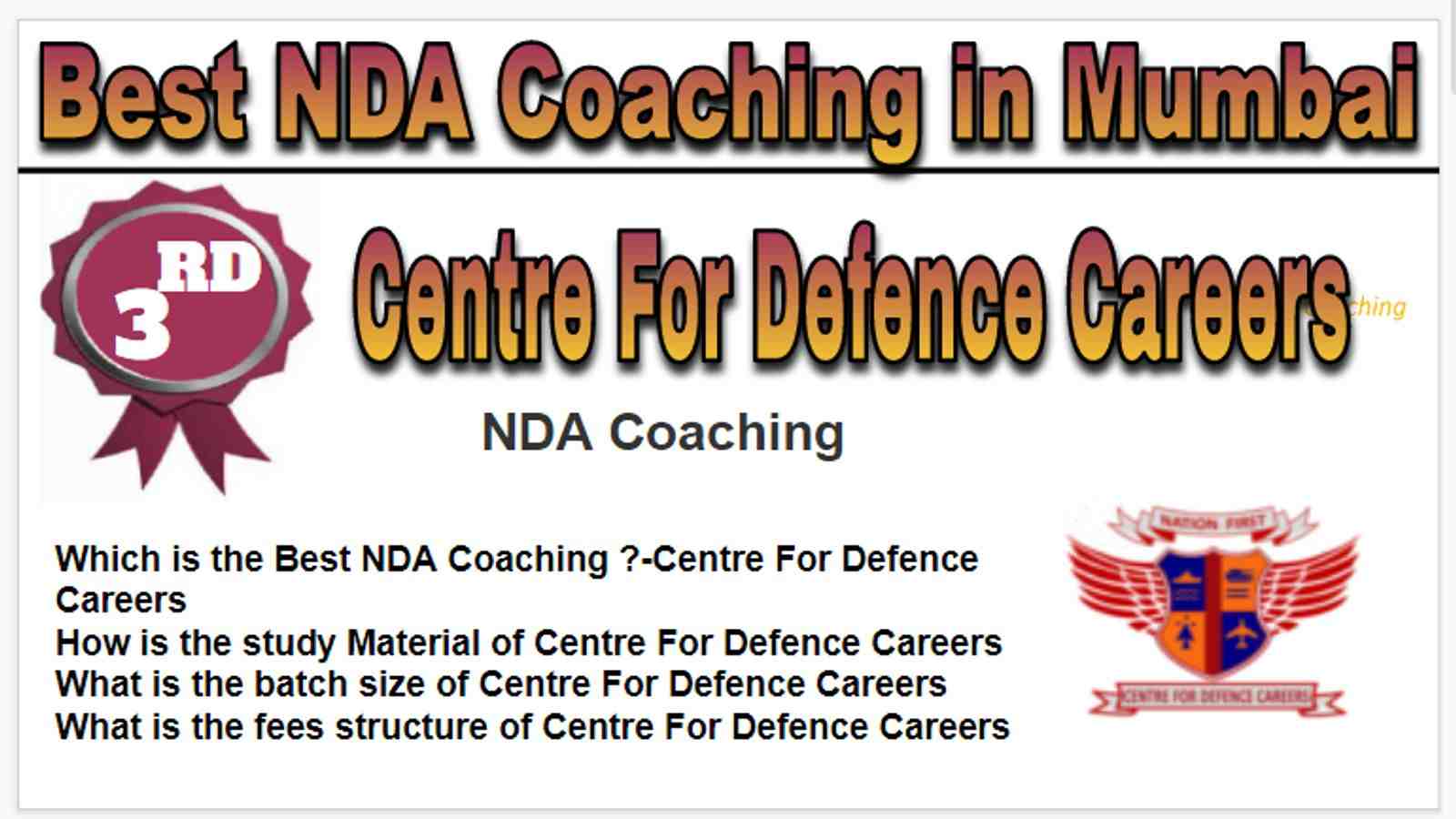 Rank 3 Best NDA Coaching in Mumbai