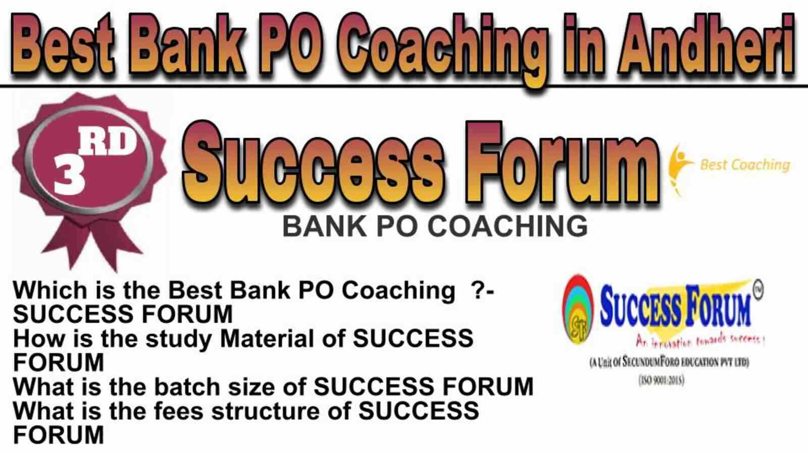 Rank 3 Top Bank PO Coaching in Andheri