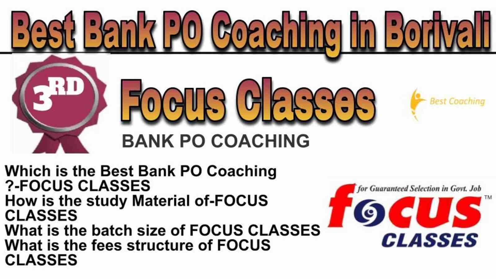 Rank 3 Top Bank PO Coaching in Borivali