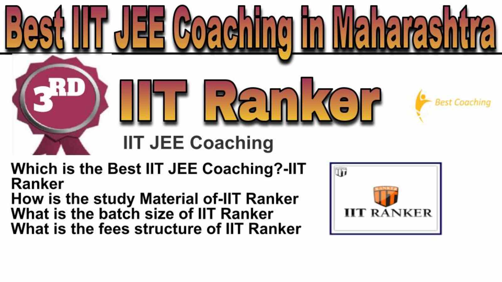 Rank 3 best IIT JEE coaching in Maharashtra