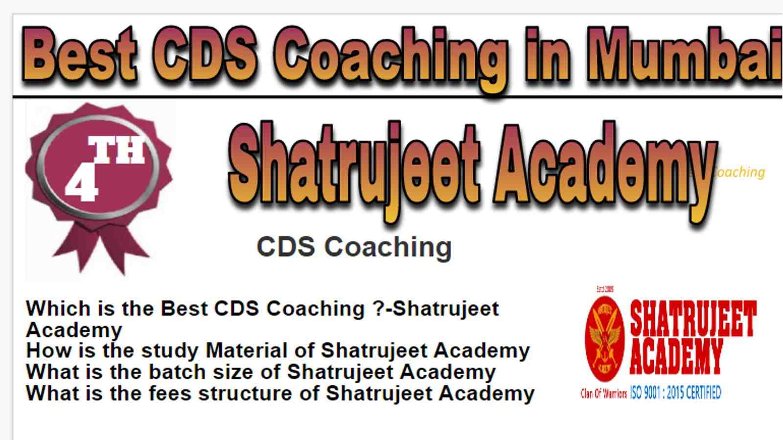 Rank 4 Top CDS Coaching in Mumbai