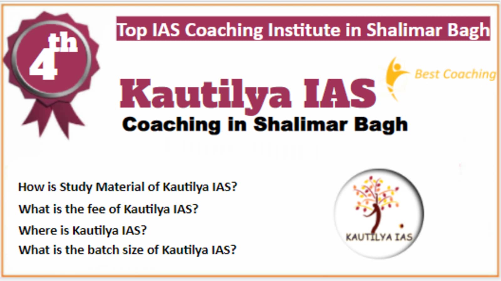 Rank 4 Best IAS Coaching in Shalimar Bagh
