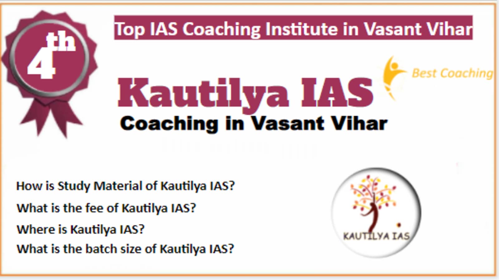 Rank 4 Best IAS Coaching in Vasant Vihar