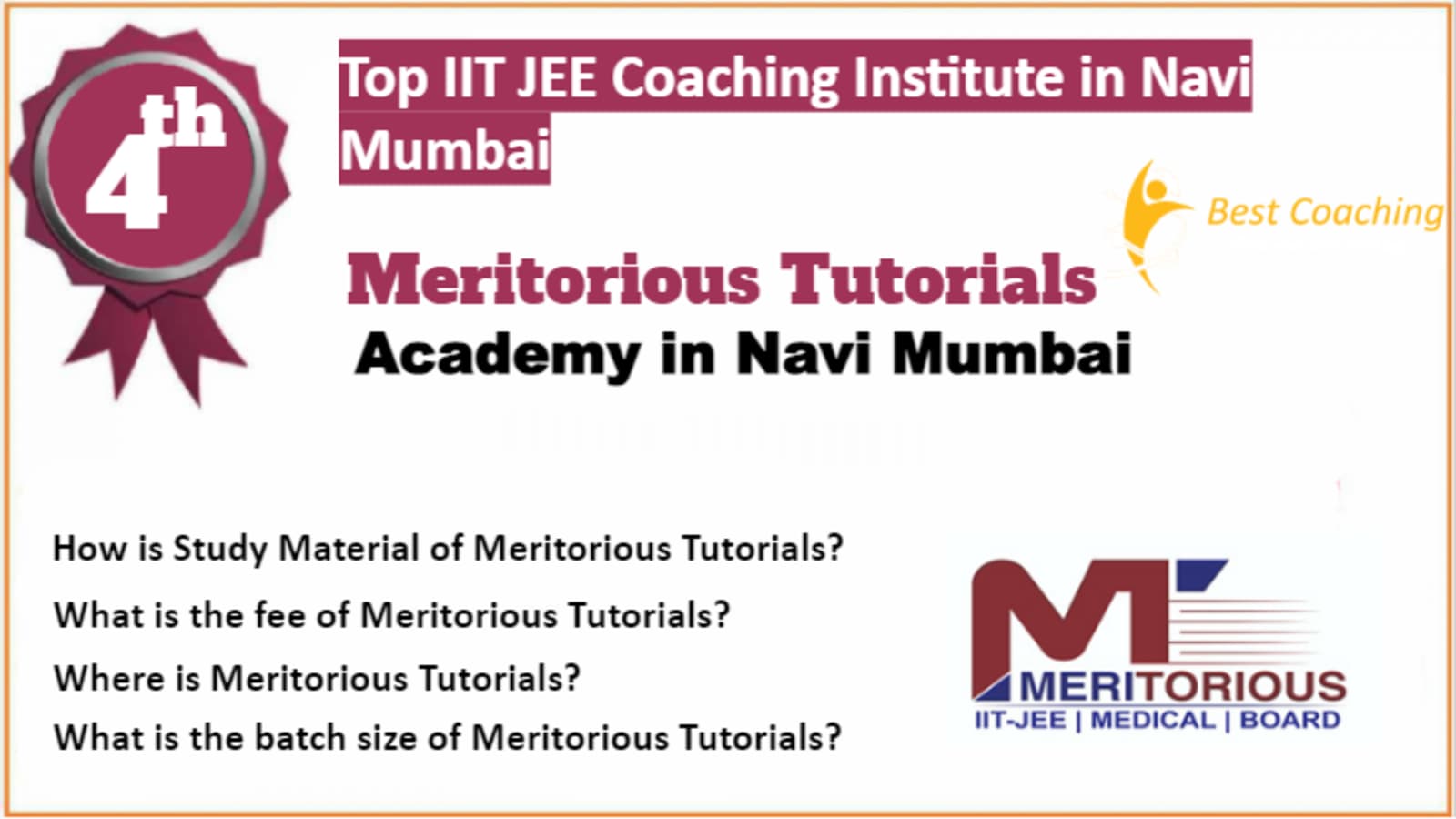 Rank 4 Best IIT JEE Coaching in Navi Mumbai
