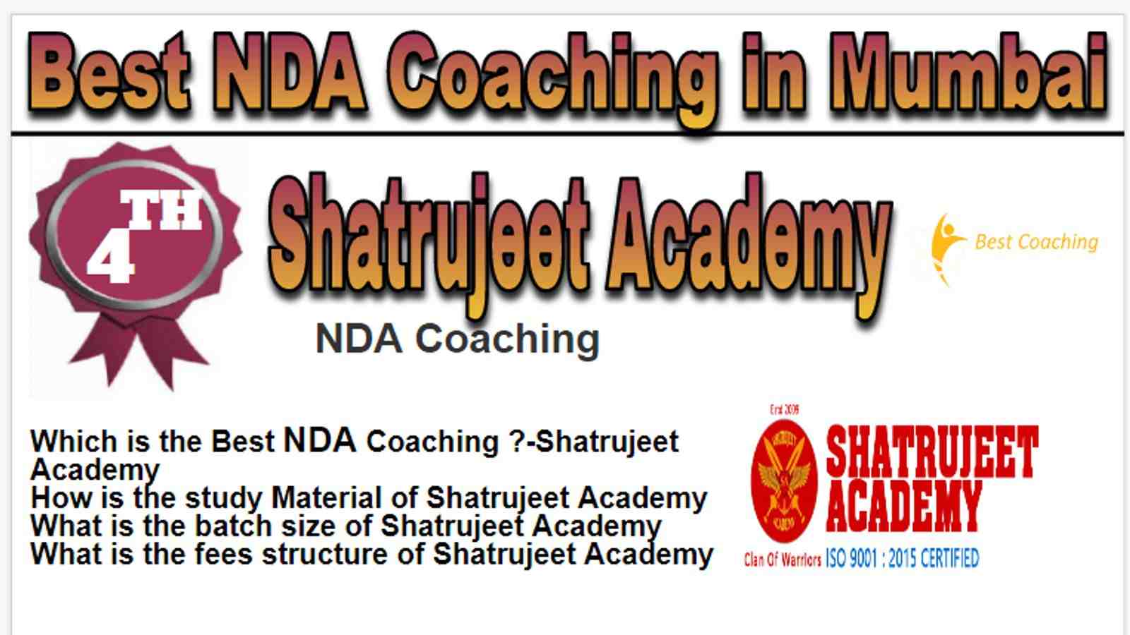 Rank 4 Best NDA Coaching in Mumbai