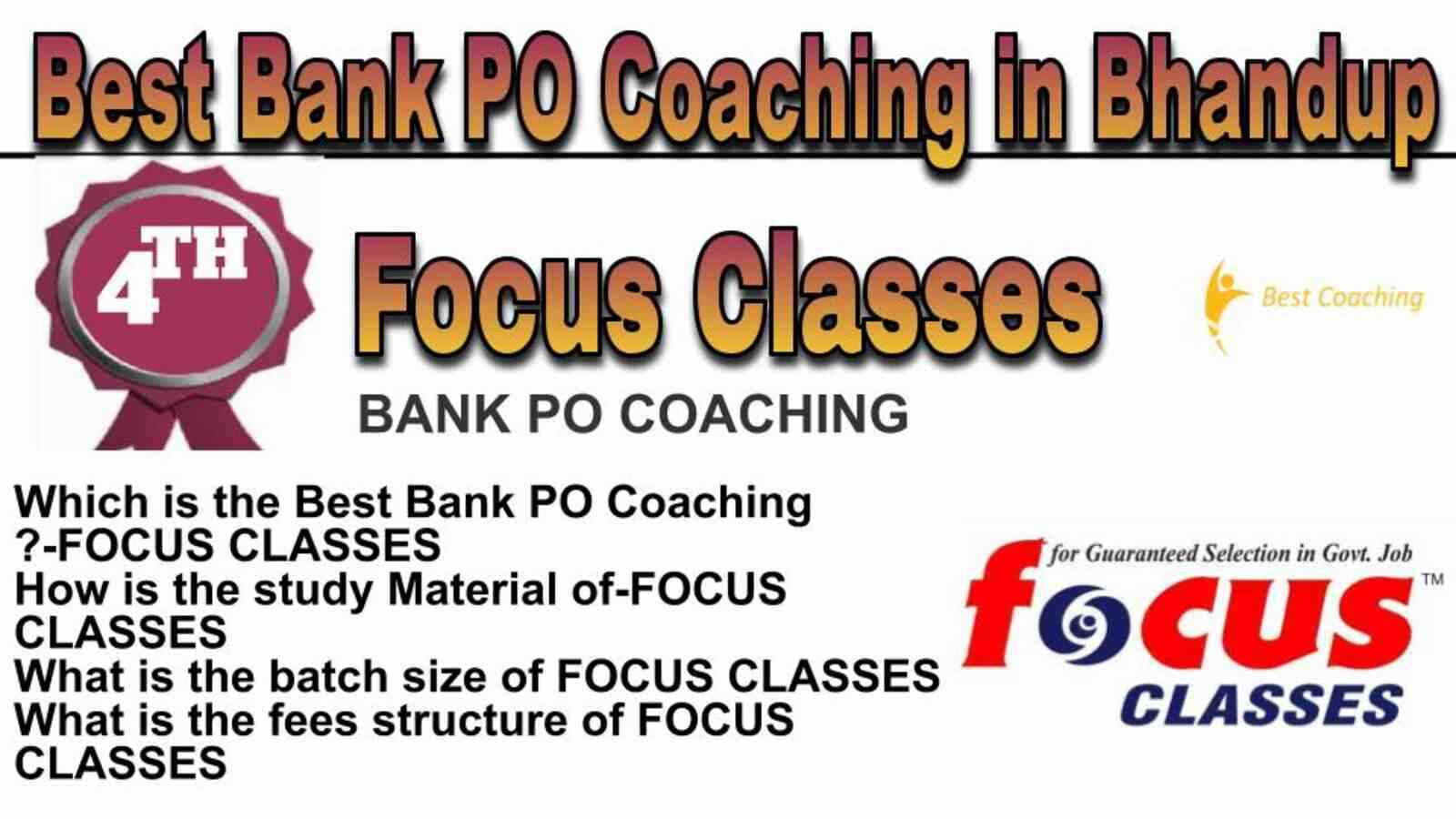 Rank 4 Top Bank PO Coaching in Bhandup
