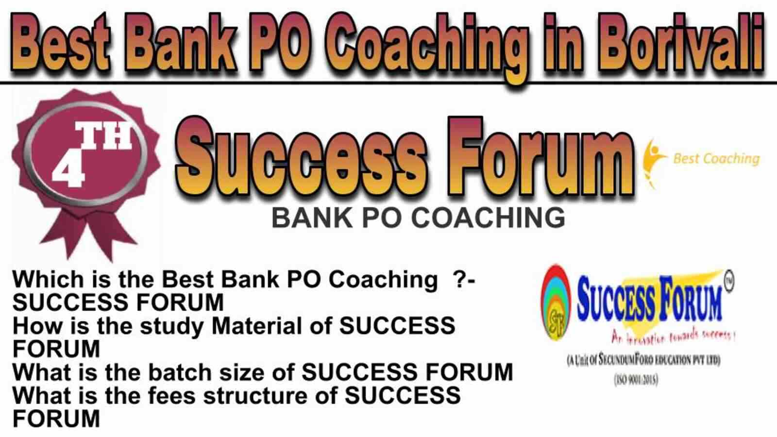 Rank 4 Top Bank PO Coaching in Borivali
