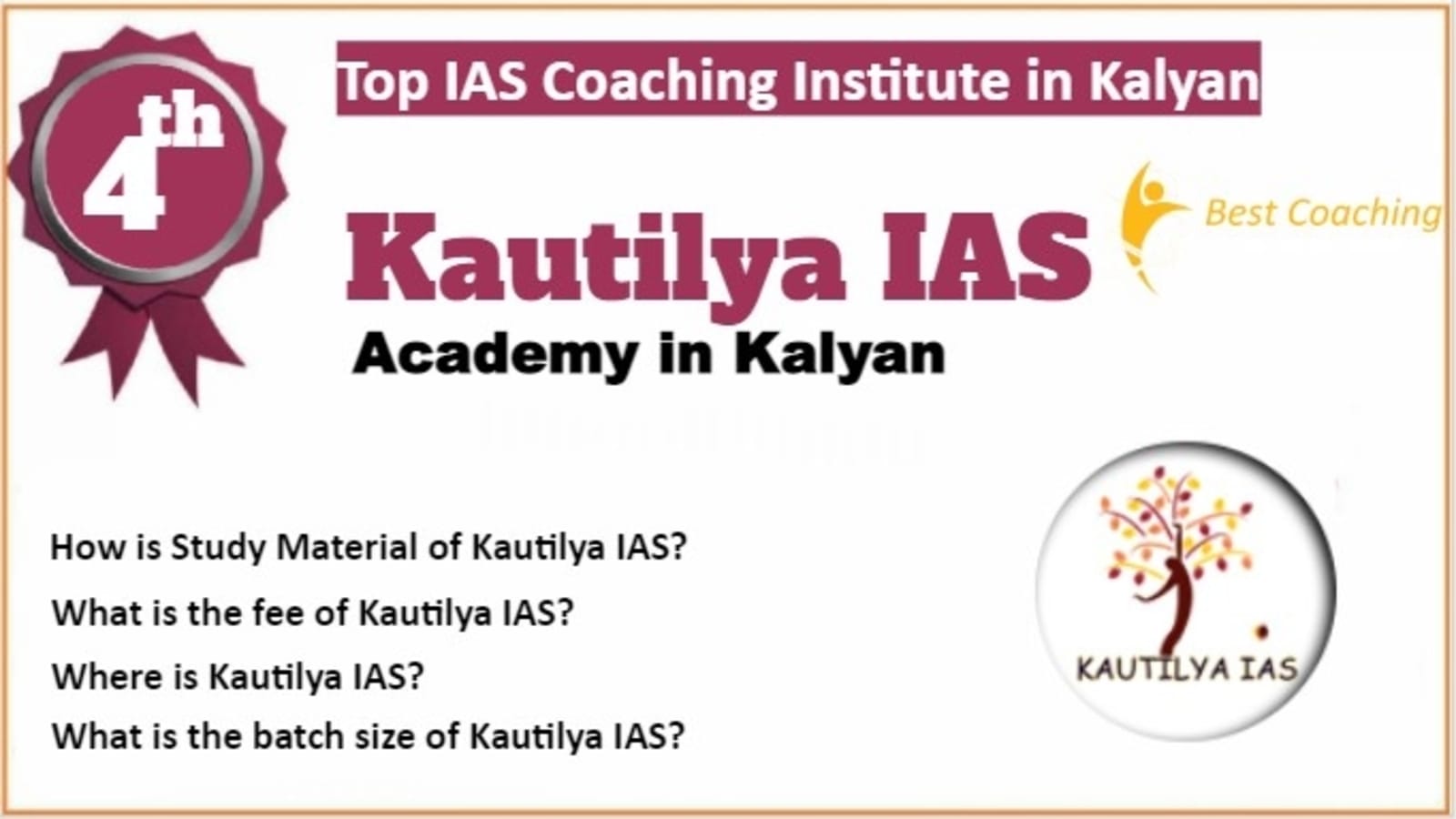 Rank 4 Top IAS Coaching in Kalyan