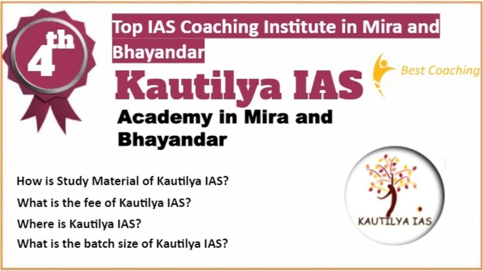 Rank 4 Top IAS Coaching in Mira and Bhayandar