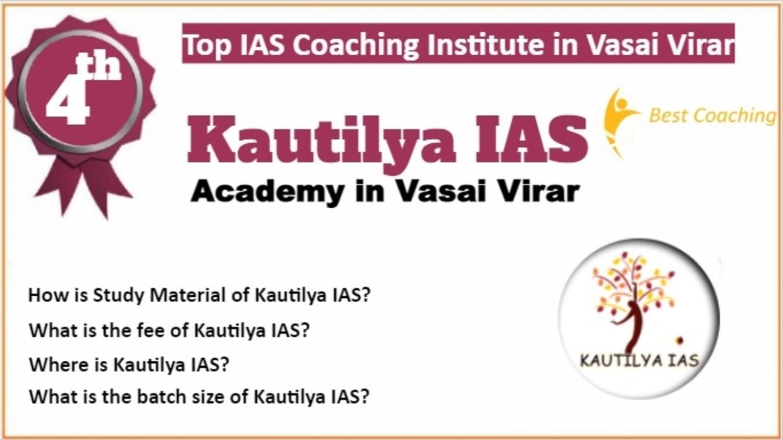Rank 4 Top IAS Coaching in Vasai Virar
