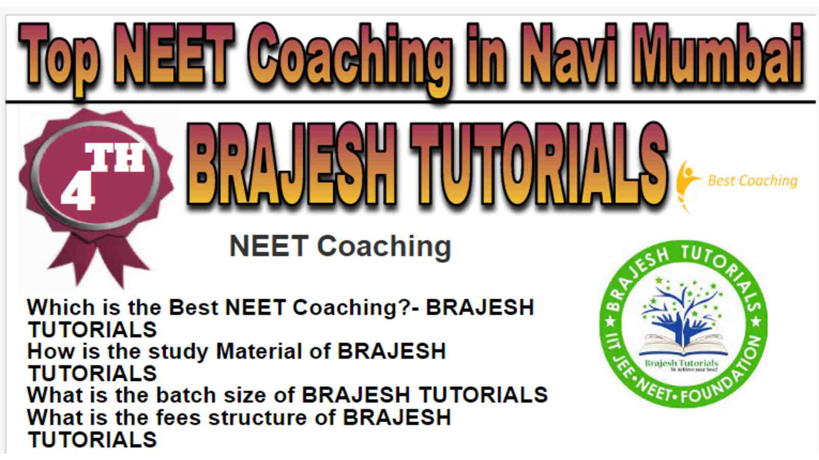 Rank 4 Top NEET Coaching in Navi Mumbai