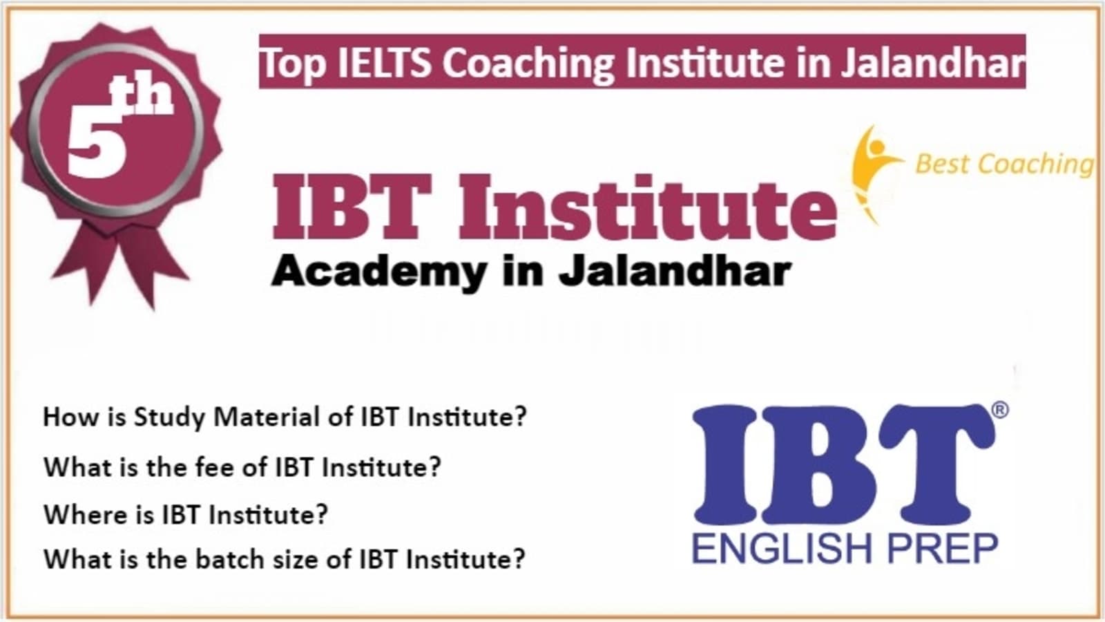 Rank 5 Best IELTS Coaching in Jalandhar