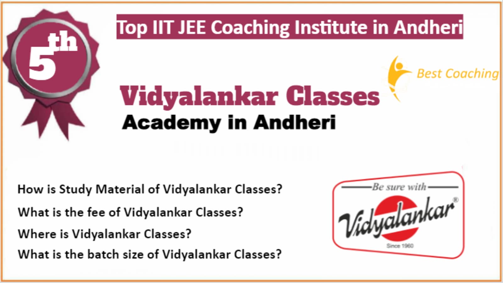 Rank 5 Best IIT JEE Coaching in Andheri