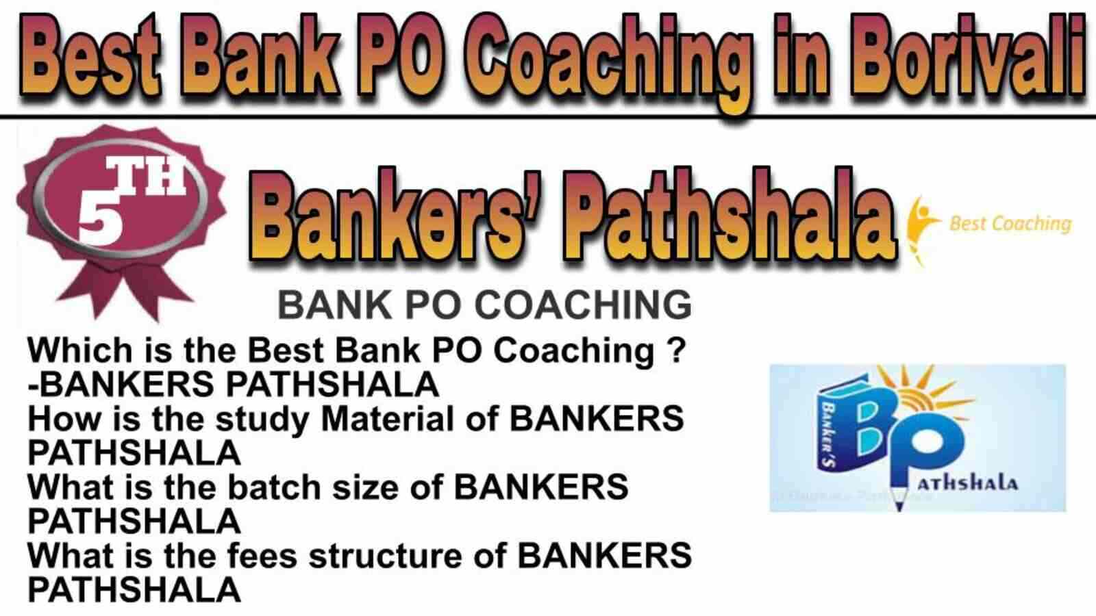 Rank 5 Top Bank PO Coaching in Borivali
