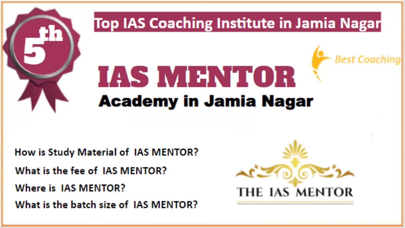 Rank 5 Top IAS Coaching in Jamia Nagar