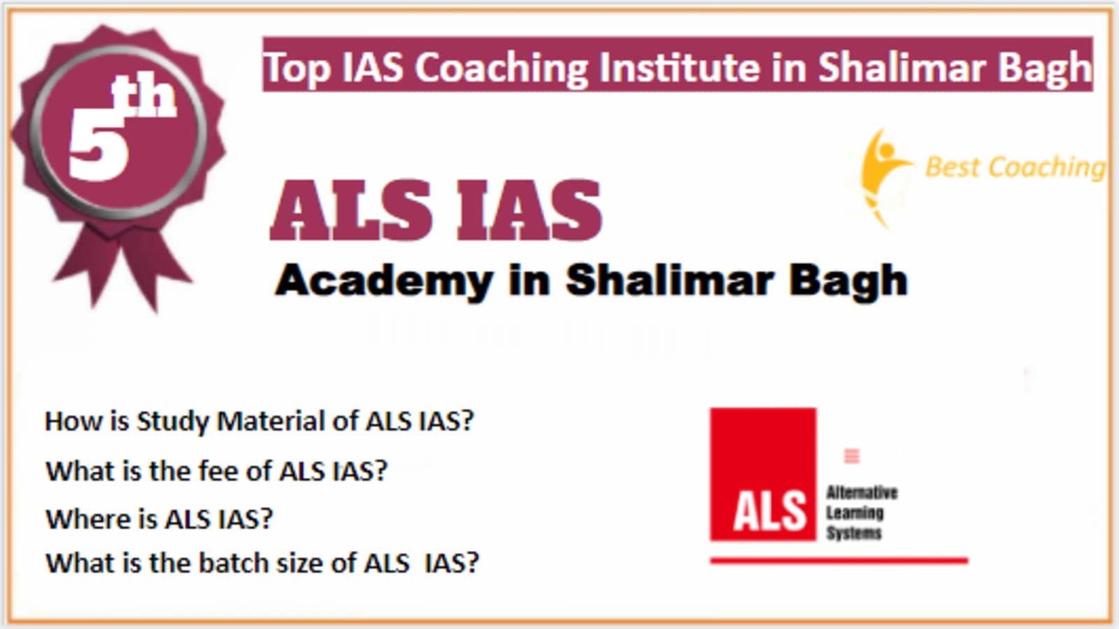 Rank 5 Top IAS Coaching in Shalimar Bagh